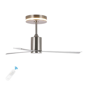 Levi 52" 1-Light Contemporary Minimalist 6-Speed Iron Height Adjustable Integrated LED Ceiling Fan with Remote - JONATHAN Y